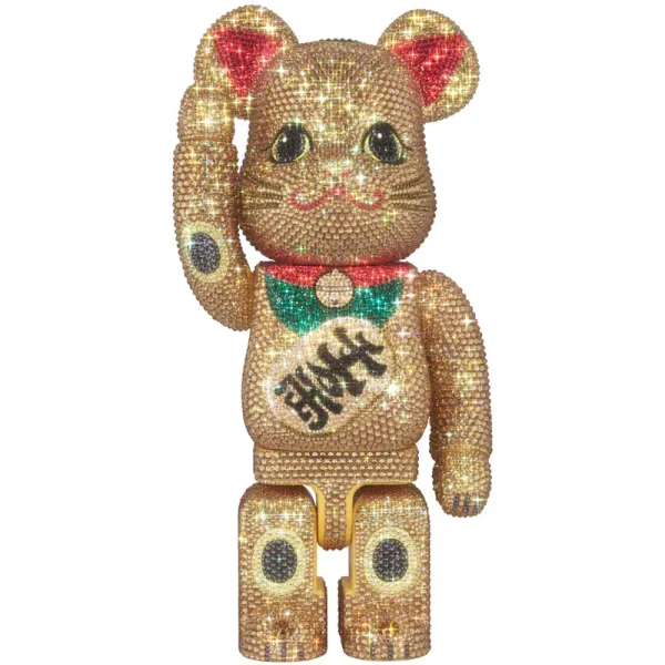 CRYSTAL DECORATE クリスタルデコレイト 招き猫 招財貓 金 千万両  400％ BE@RBRICK