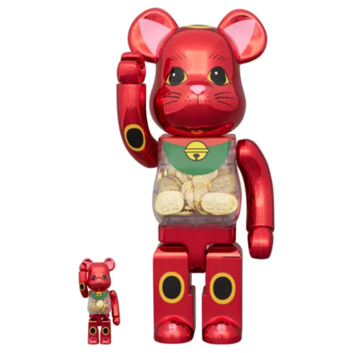 招き猫 招財貓 小判 千万両 梅金メッキ 100％ & 400％ BE@RBRICK