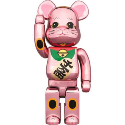 招き猫 招財貓 桃金メッキ 発光 400% / 1000% BE@RBRICK