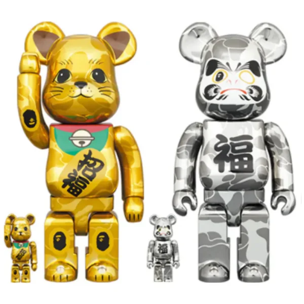 BAPE(R) 金メッキ & 達磨 銀メッキ 100％ & 400％ 4PCS SET / 1000% 2PCS SET BE@RBRICK