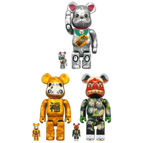 00223.webp BAPE(R) 招き猫 銀メッキ/達磨 金メッキ/獅子舞 100% & 400% 6PCS / 1000% BE@RBRICK