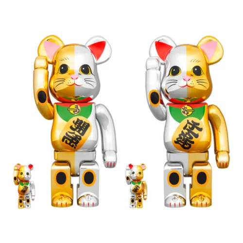 招き猫 招財貓 開運 銀×千万両 金＋銀 SET 100％ & 400％ / 1000% BE@RBRICK