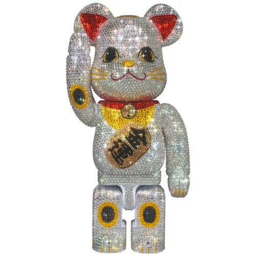 CRYSTAL DECORATE 招き猫 招財貓 金運 400％ BE@RBRICK