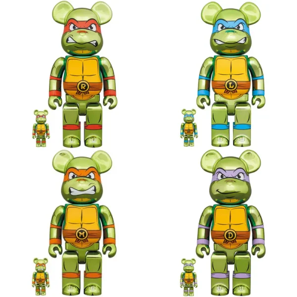 「Teenage Mutant Ninja Turtles」忍者龜 CHROME Ver. FULL SET 100％ & 400％ BE@RBRICK