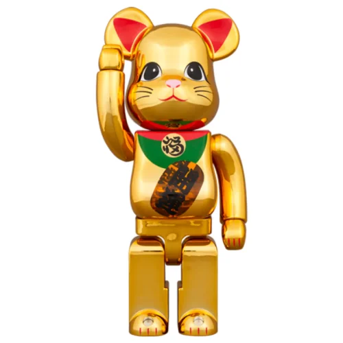 招財貓 招き猫 開運 金メッキ 発光 400% / 1000% Be@rBrick