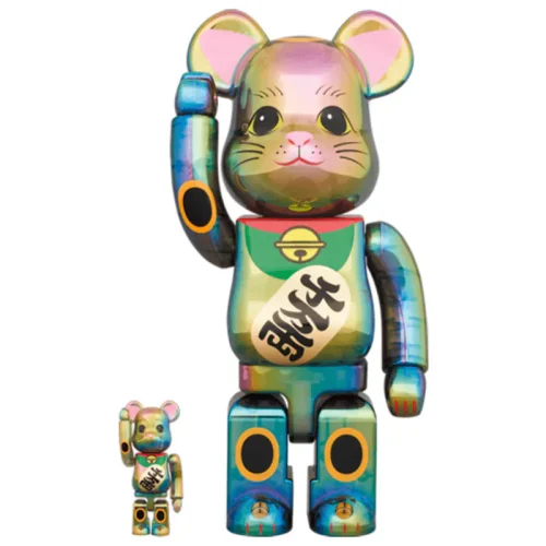 招き猫 招財貓 黒透明メッキ 100% & 400％ / 1000% BE@RBRICK
