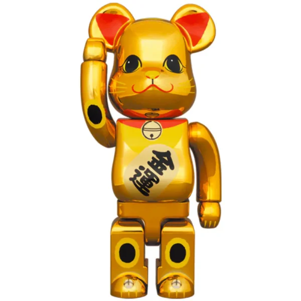 招財貓 招き猫 金運 金メッキ 参 400% Be@rBrick