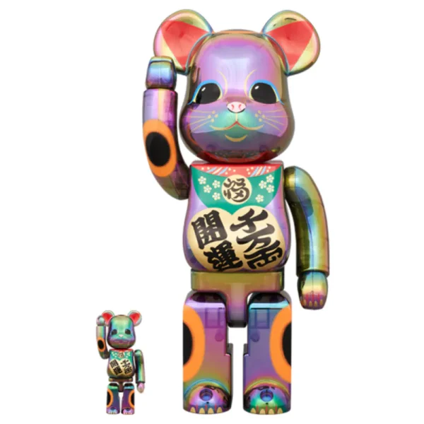 00366.webp 招き猫 招財貓 開運・千万両 黒透明メッキ 100% & 400% / 1000% BE@RBRICK